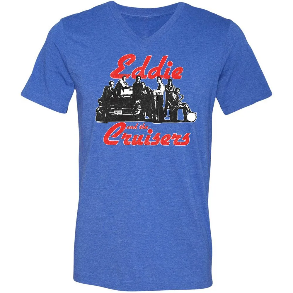 Unisex V-Neck T-Shirt - 3EGSKNKS - Heather True Royal - 4