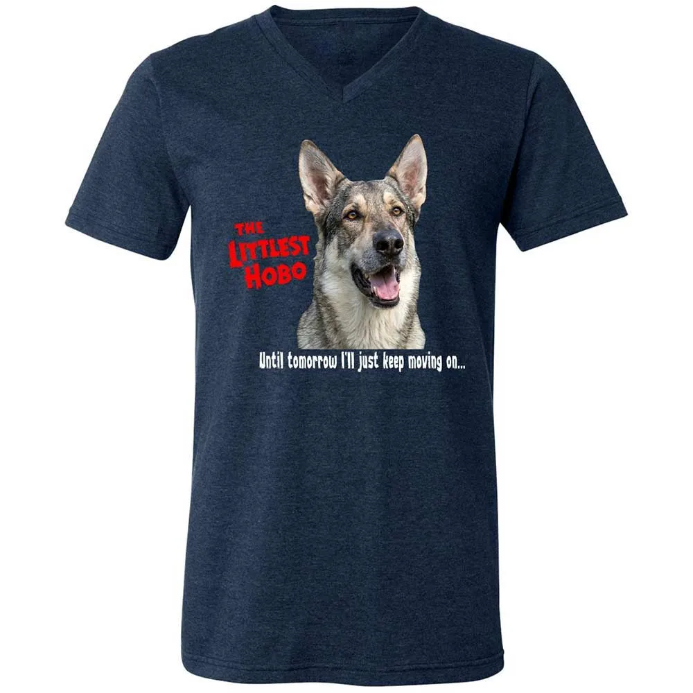 Unisex V-Neck T-Shirt - 17QFAPH8 - Heather Navy - 3