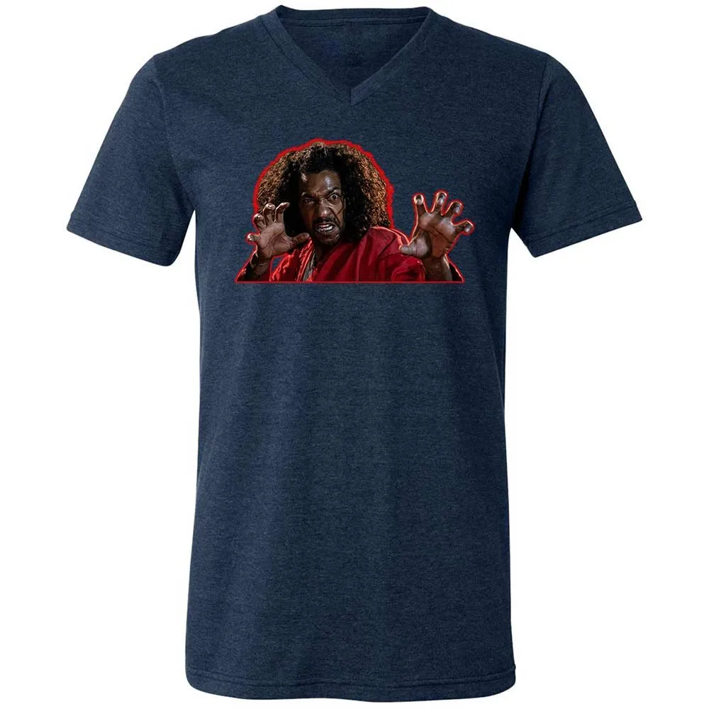 Unisex V-Neck T-Shirt - E8N5JLHV - Heather Navy - 3