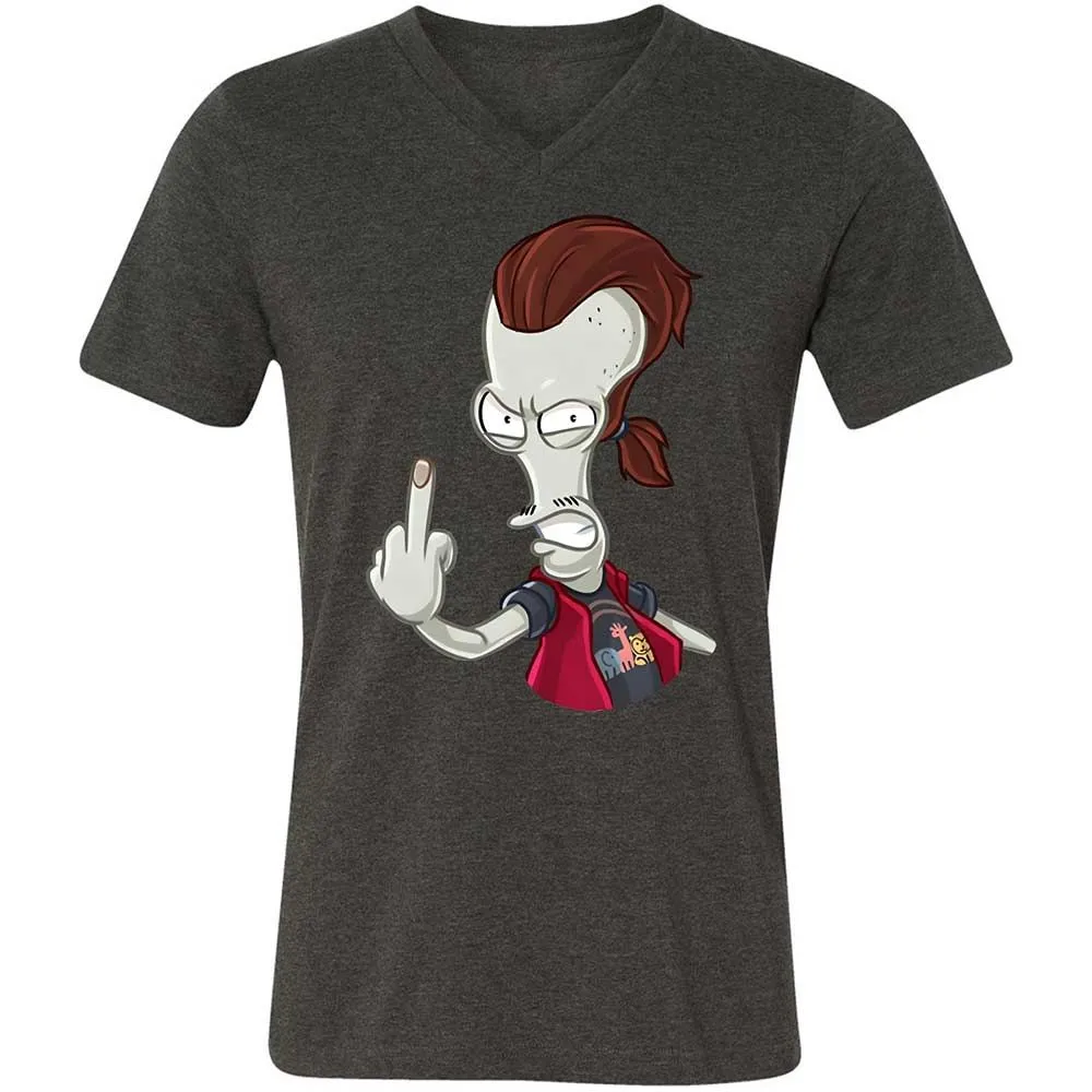 Unisex V-Neck T-Shirt - 9D53CTUE - Dark Grey Heather - 8