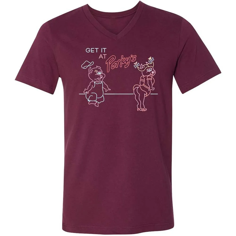 Unisex V-Neck T-Shirt - CNWSTWEY - Maroon - 8