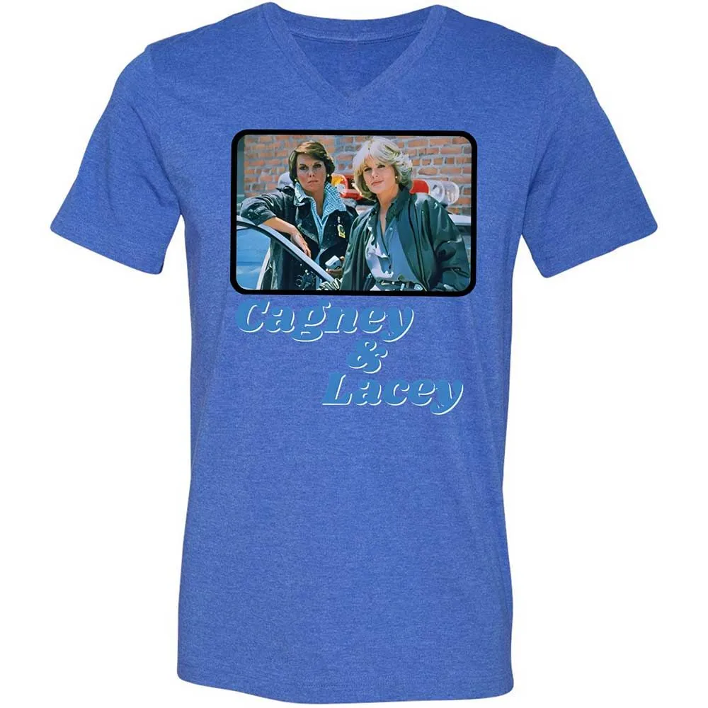 Unisex V-Neck T-Shirt - ESRNHEV8 - Heather True Royal - 5