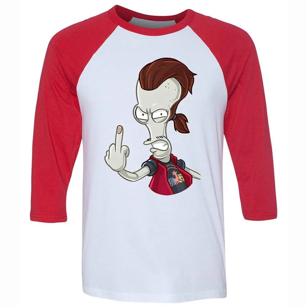 Unisex 3/4 Baseball Tee - JYWVZ2PV - White/Red - 9