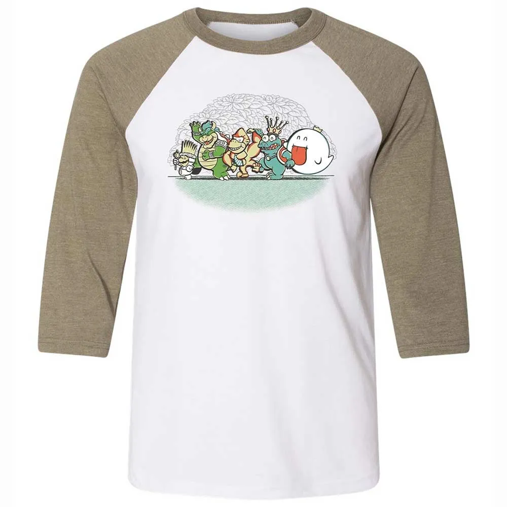 Unisex 3/4 Baseball Tee - 36AB46UH - White/Heather Olive - 4