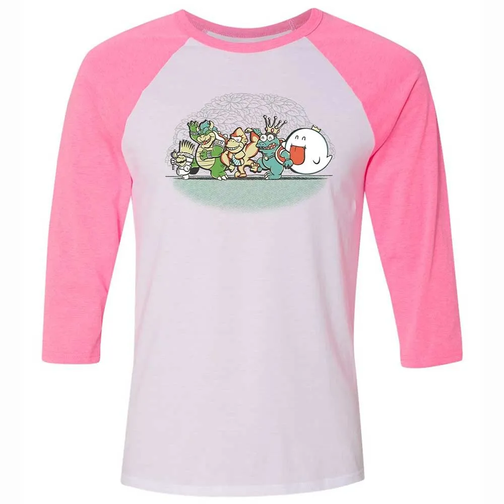 Unisex 3/4 Baseball Tee - 36AB46UH - White/Neon Pink - 12