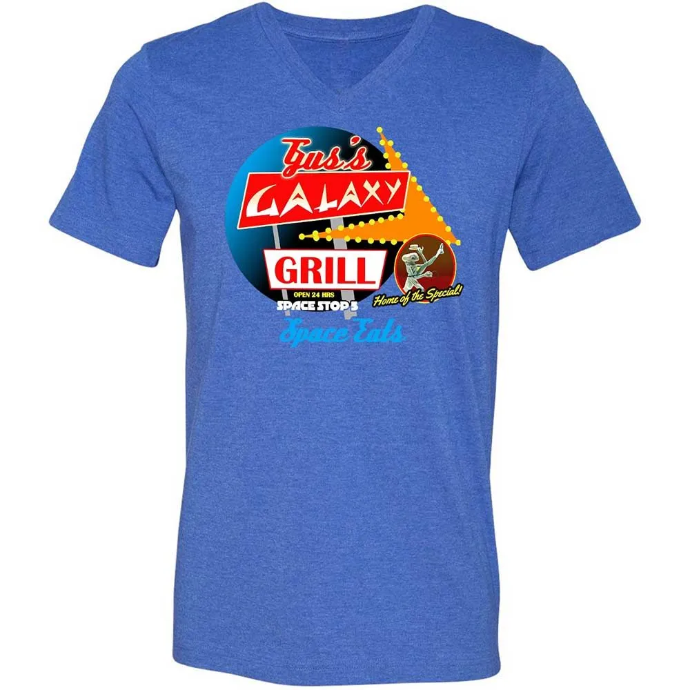 Unisex V-Neck T-Shirt - VYTPTXNE - Heather True Royal - 5