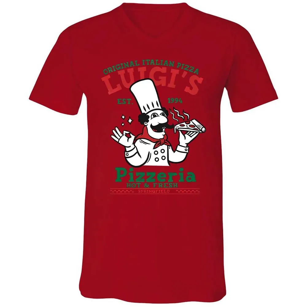 Unisex V-Neck T-Shirt - UAEK7RUU - Red - 5