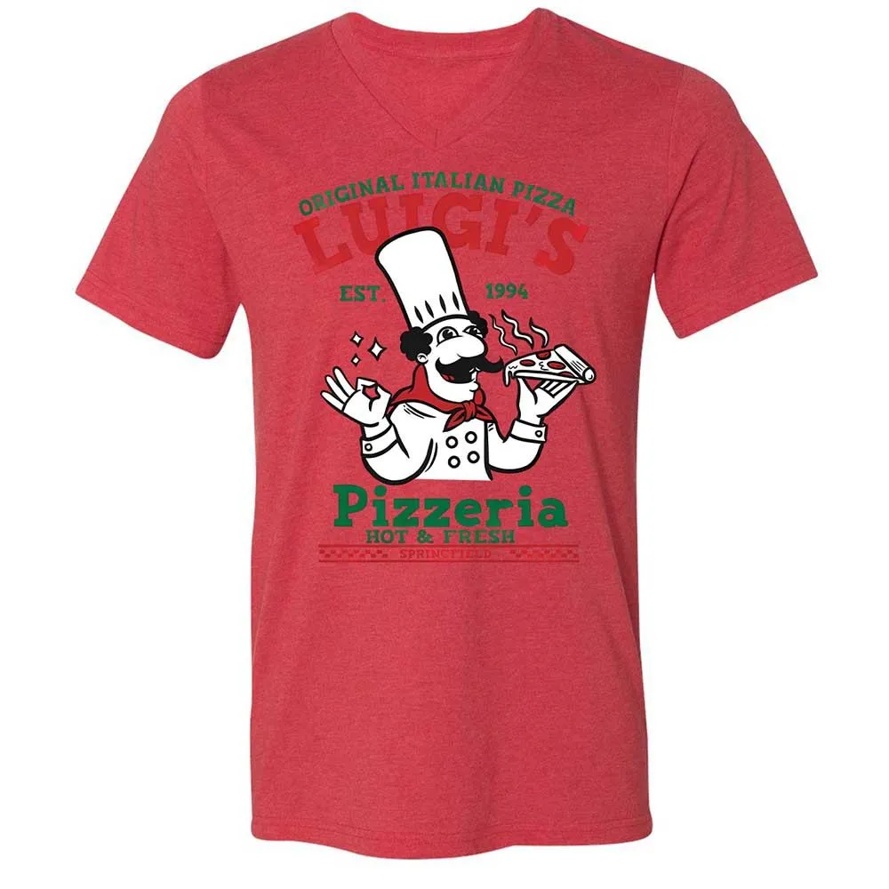 Unisex V-Neck T-Shirt - UAEK7RUU - Heather Red - 6