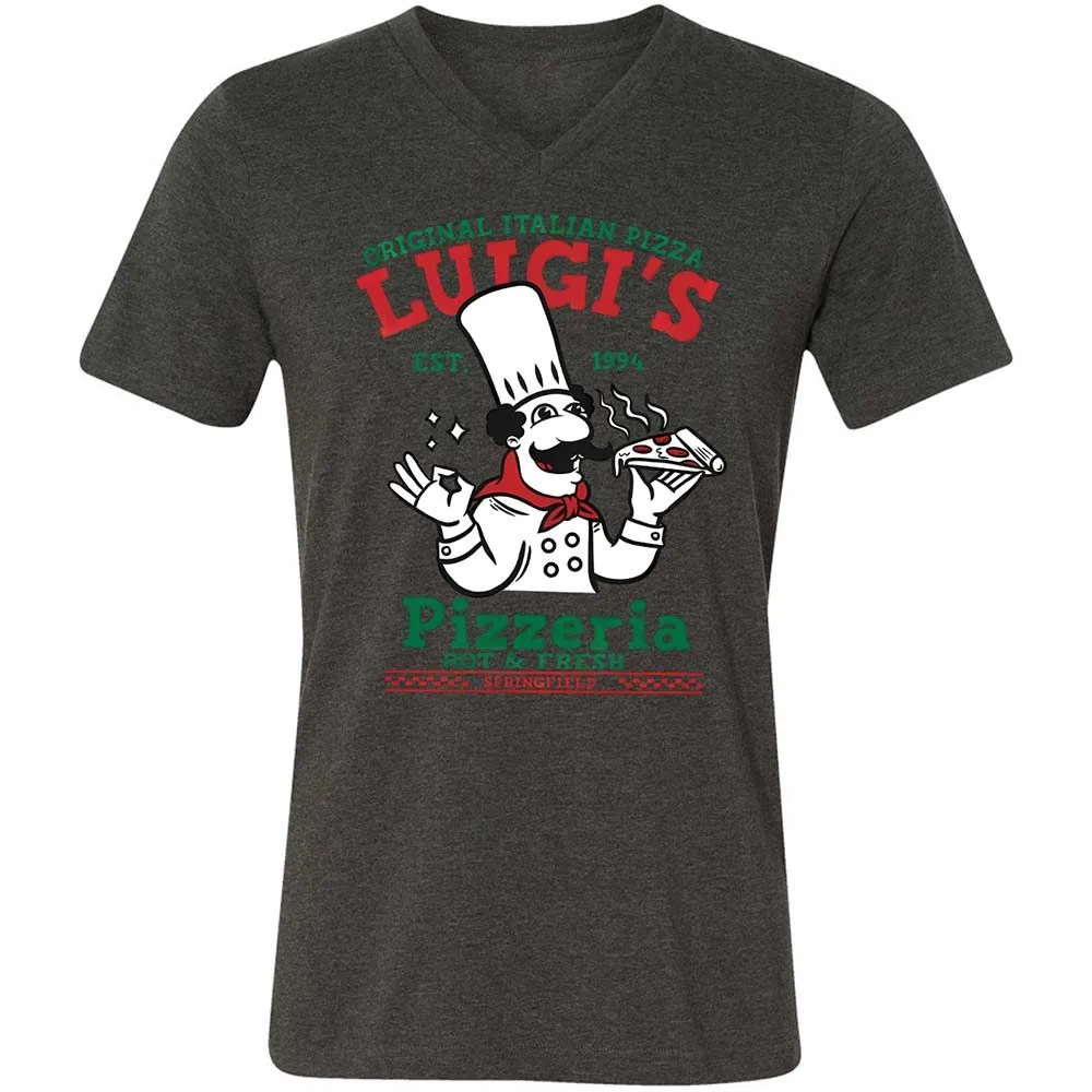 Unisex V-Neck T-Shirt - UAEK7RUU - Dark Grey Heather - 8