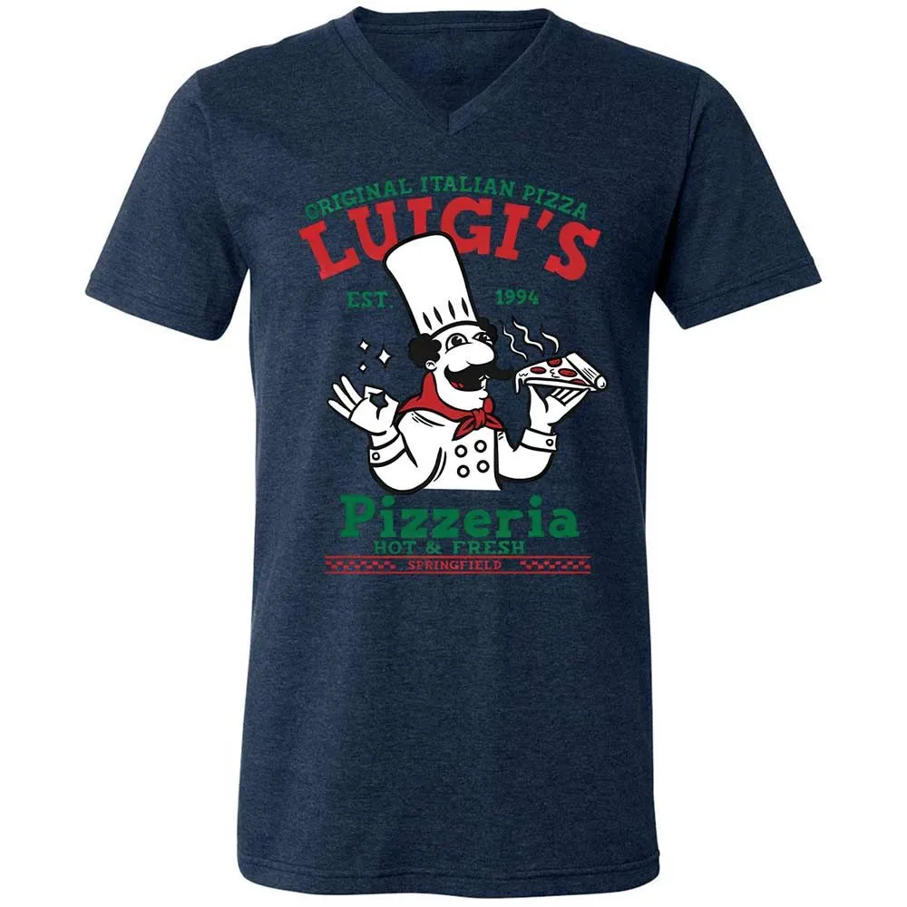 Unisex V-Neck T-Shirt - UAEK7RUU - Heather Navy - 13