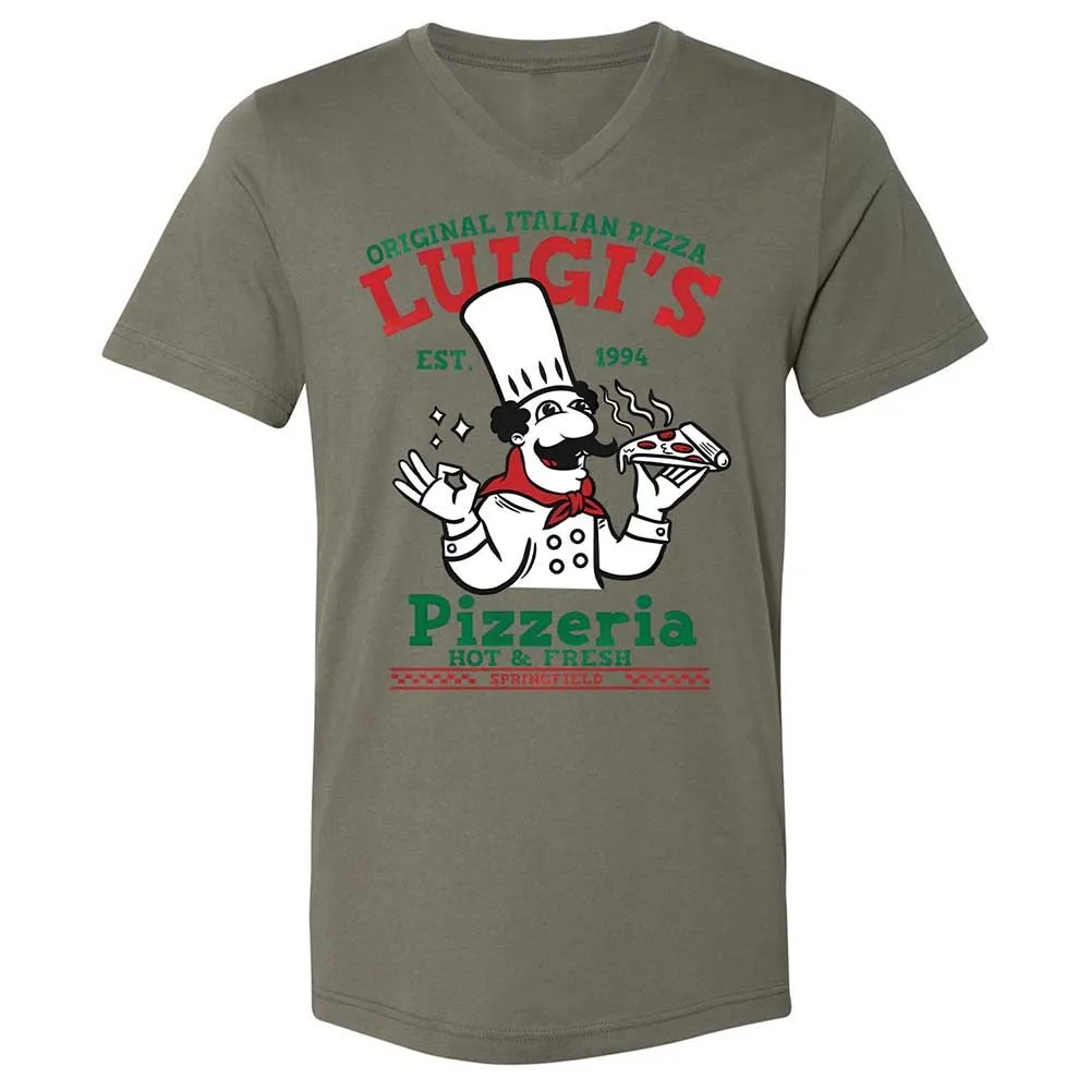 Unisex V-Neck T-Shirt - UAEK7RUU - Military Green - 15