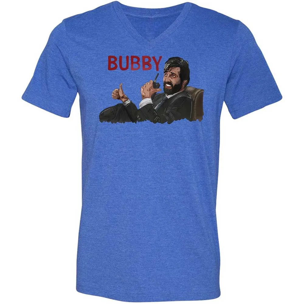 Unisex V-Neck T-Shirt - 7LNYNKHQ - Heather True Royal - 4