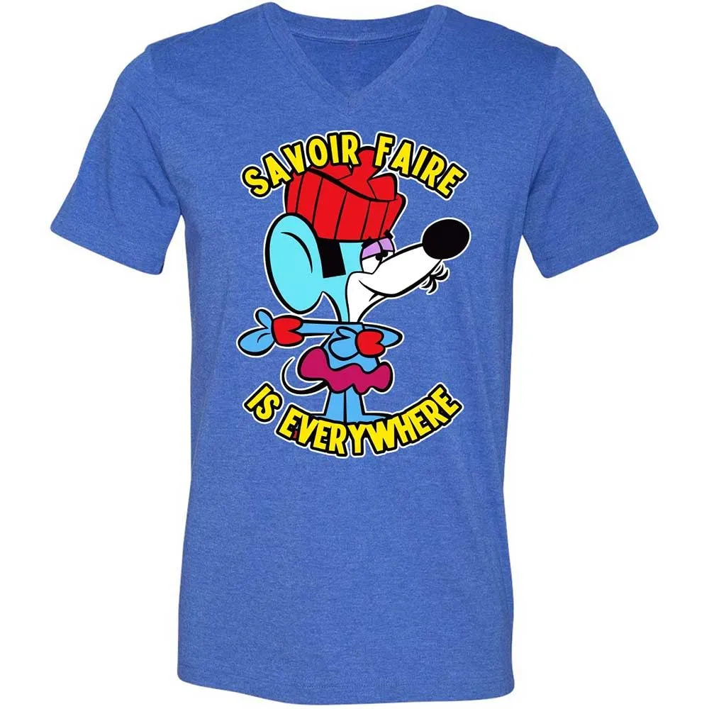 Unisex V-Neck T-Shirt - 75ZEHV4W - Heather True Royal - 5