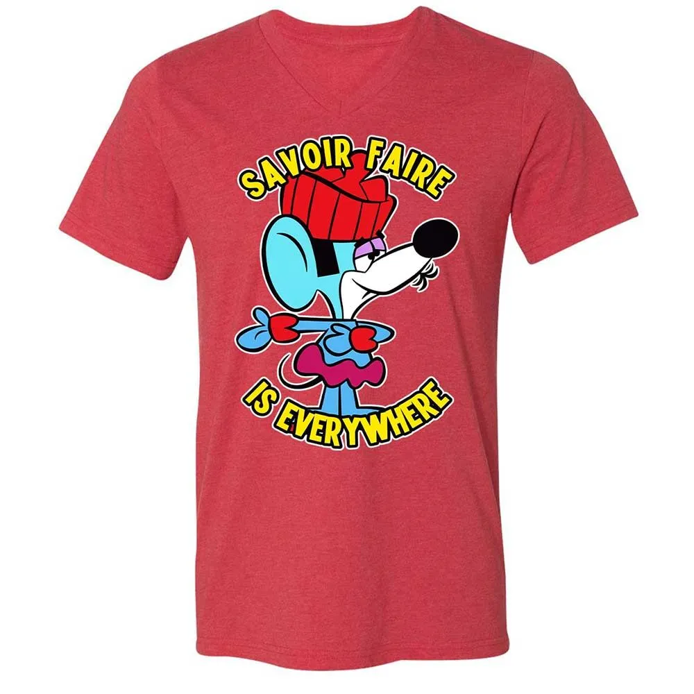 Unisex V-Neck T-Shirt - 75ZEHV4W - Heather Red - 7