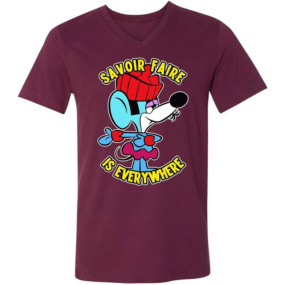 Unisex V-Neck T-Shirt - 75ZEHV4W - Maroon - 8