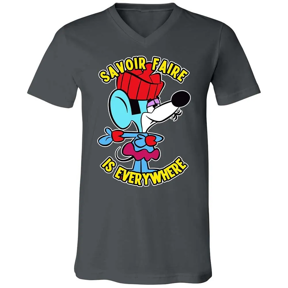 Unisex V-Neck T-Shirt - 75ZEHV4W - Asphalt - 13