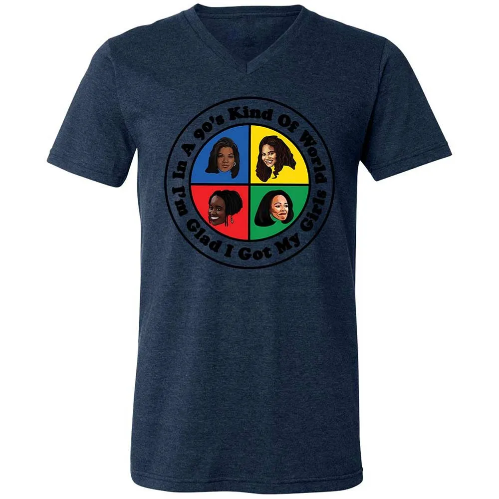Unisex V-Neck T-Shirt - S46J1YTM - Heather Navy - 13