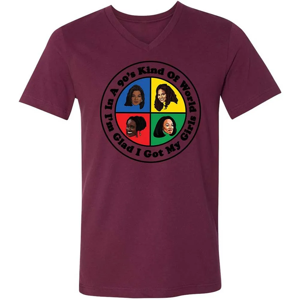 Unisex V-Neck T-Shirt - S46J1YTM - Maroon - 14