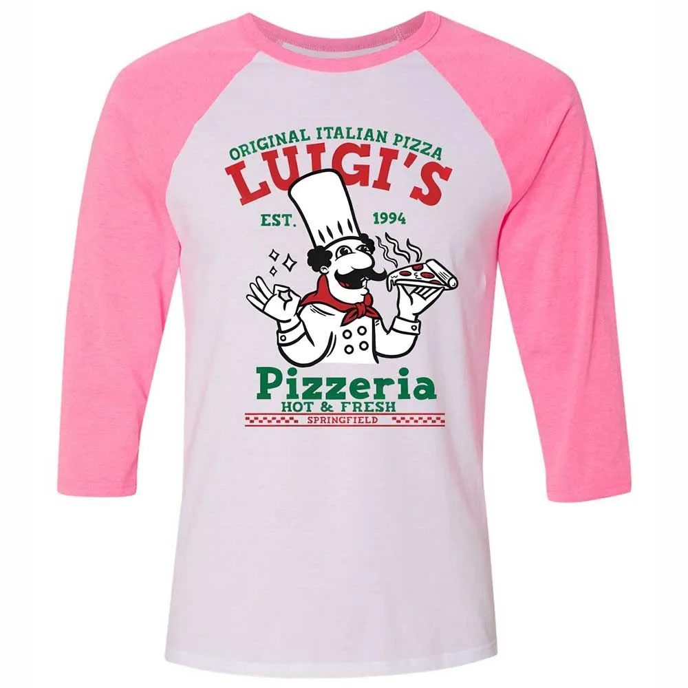 Unisex 3/4 Baseball Tee - WJ264AFE - White/Neon Pink - 12