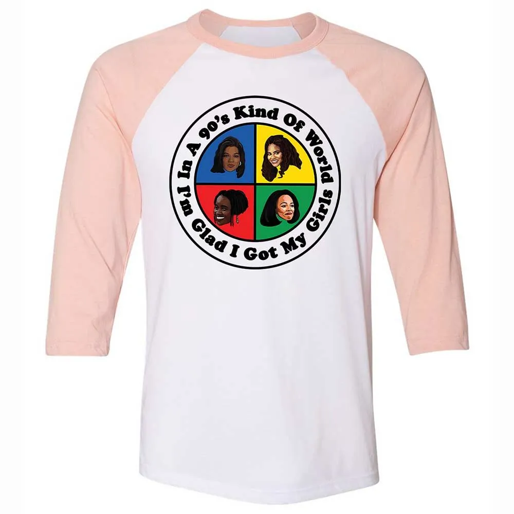 Unisex 3/4 Baseball Tee - NU8Y7QUH - White/Heather Peach - 5