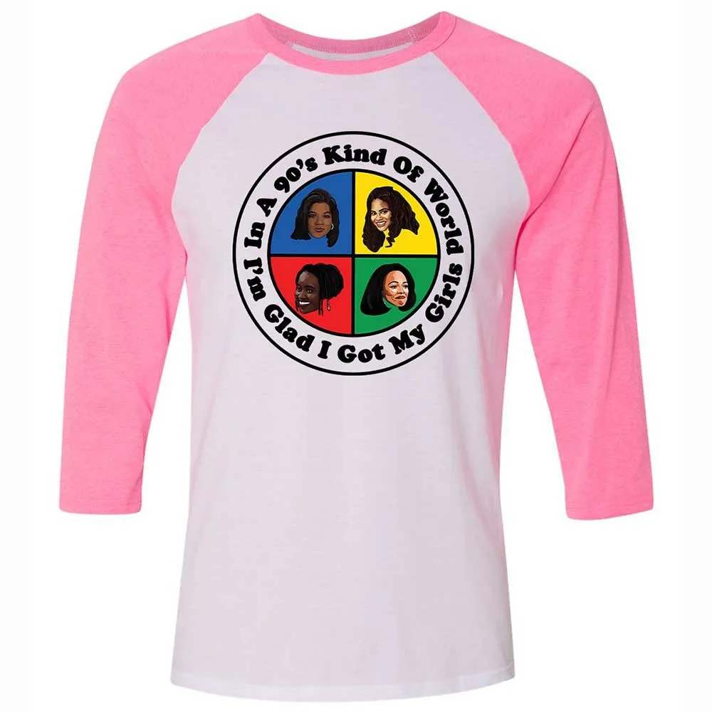 Unisex 3/4 Baseball Tee - NU8Y7QUH - White/Neon Pink - 12