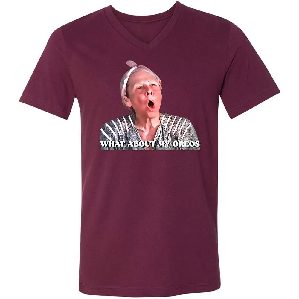 Unisex V-Neck T-Shirt - L5KUWDVC - Maroon - 14