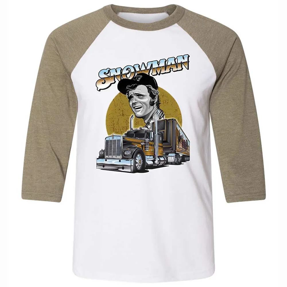 Unisex 3/4 Baseball Tee - PMR5BJ3F - White/Heather Olive - 4