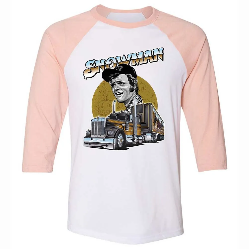 Unisex 3/4 Baseball Tee - PMR5BJ3F - White/Heather Peach - 5
