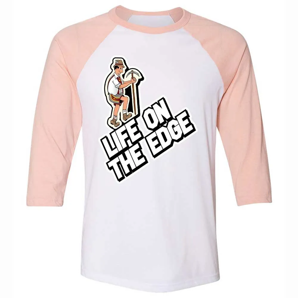 Unisex 3/4 Baseball Tee - CPBM3X4K - White/Heather Peach - 5