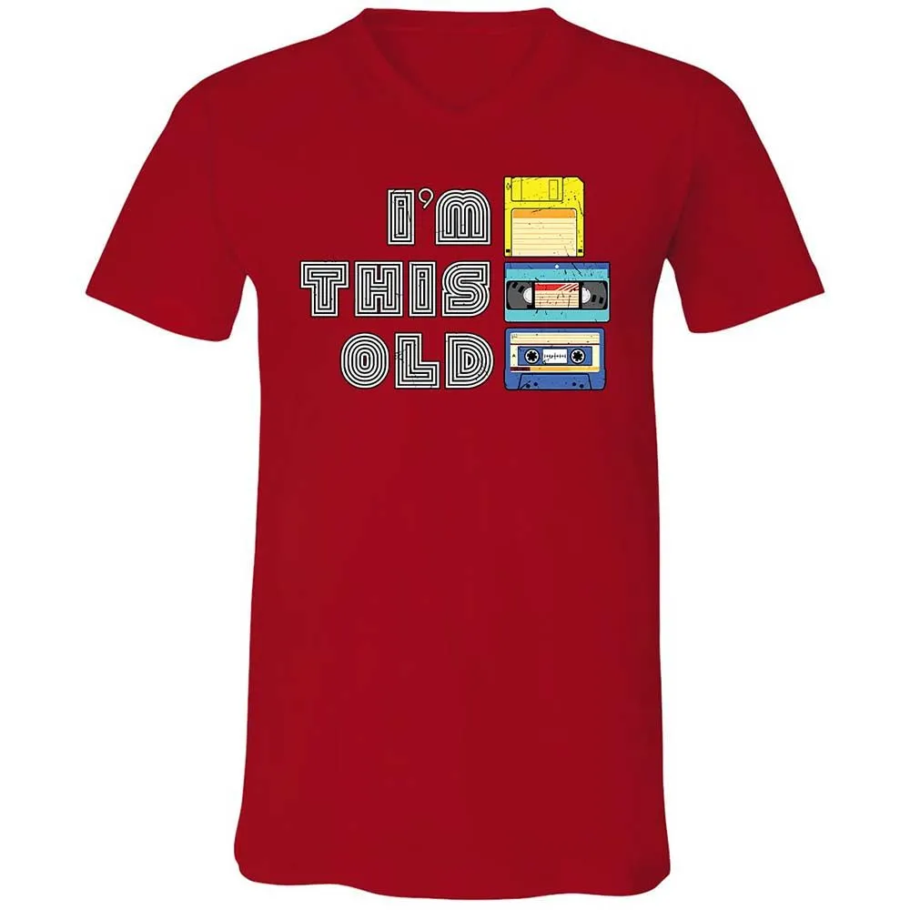 Unisex V-Neck T-Shirt - Black - Red - 6