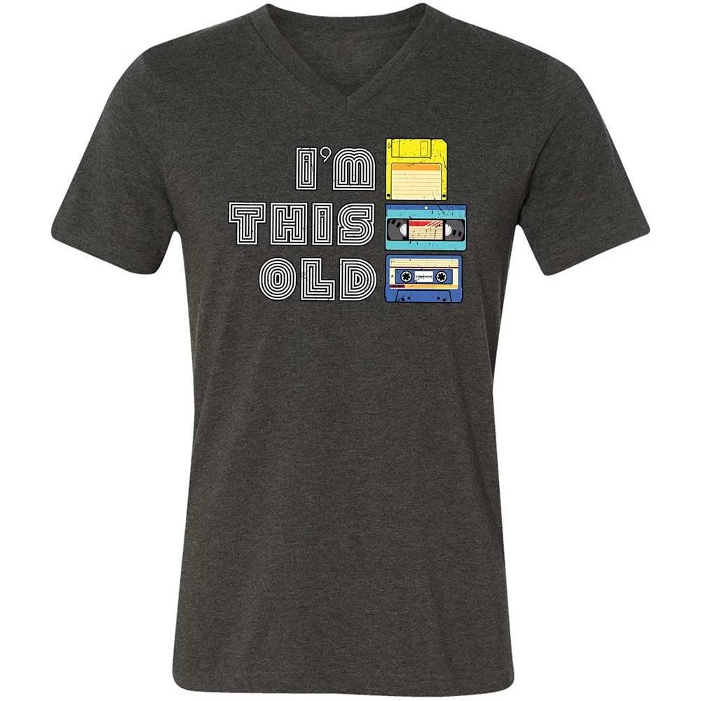 Unisex V-Neck T-Shirt - Black - Dark Grey Heather - 9