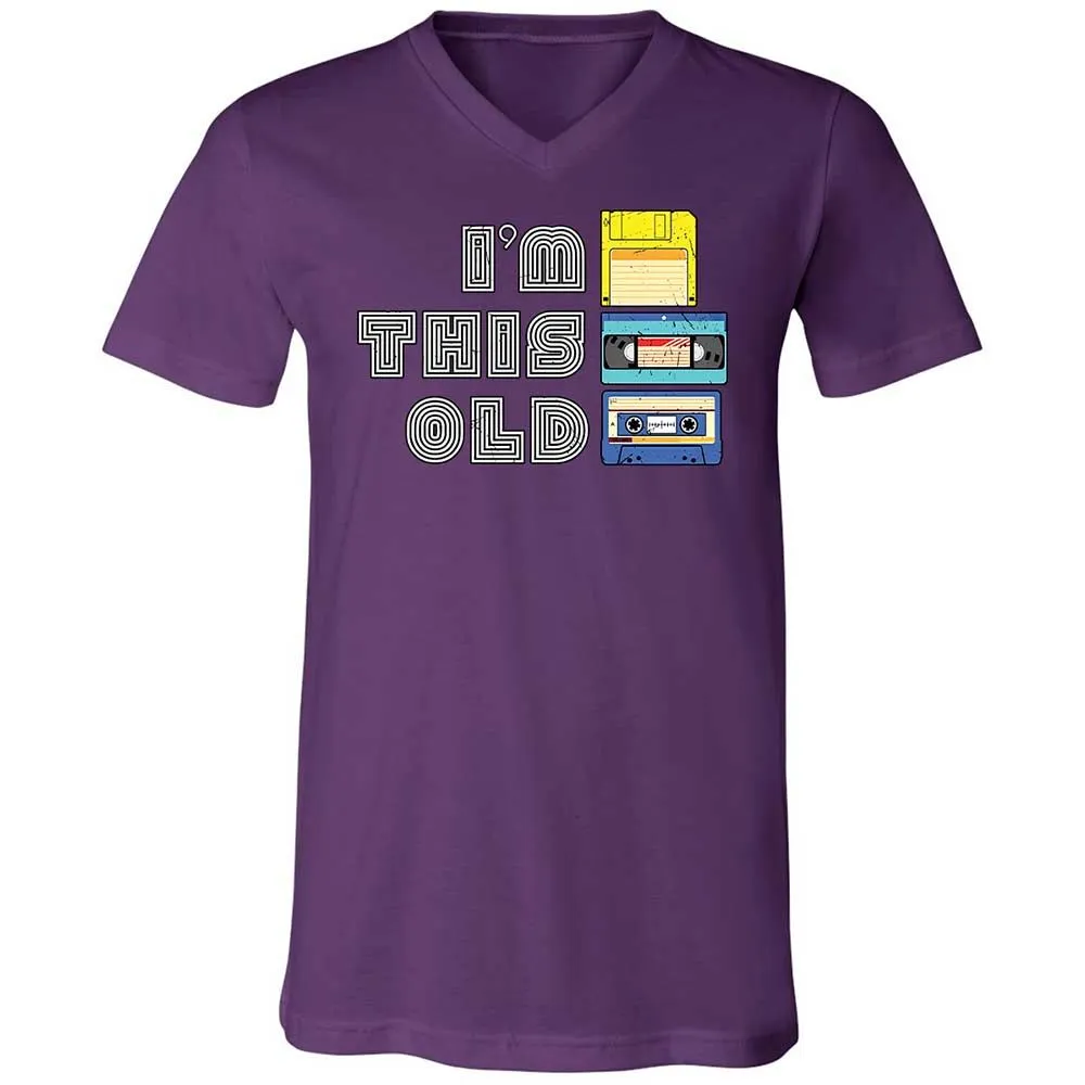 Unisex V-Neck T-Shirt - Black - Team Purple - 10