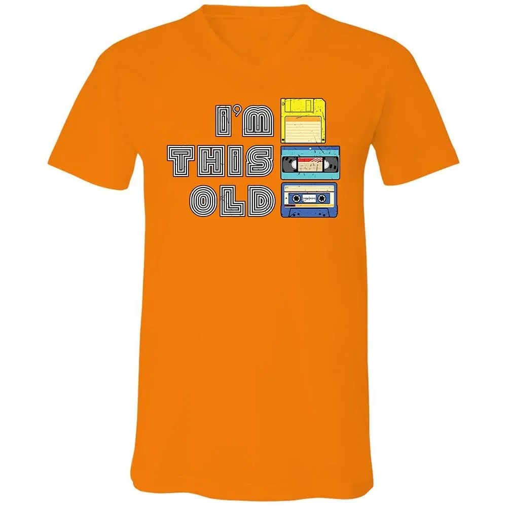 Unisex V-Neck T-Shirt - Black - Orange - 12