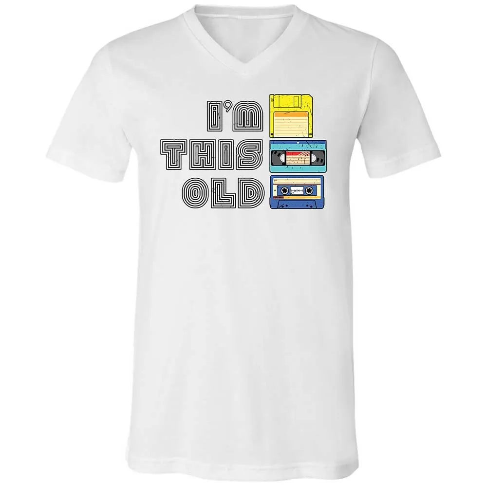 Unisex V-Neck T-Shirt - Black - White - 16
