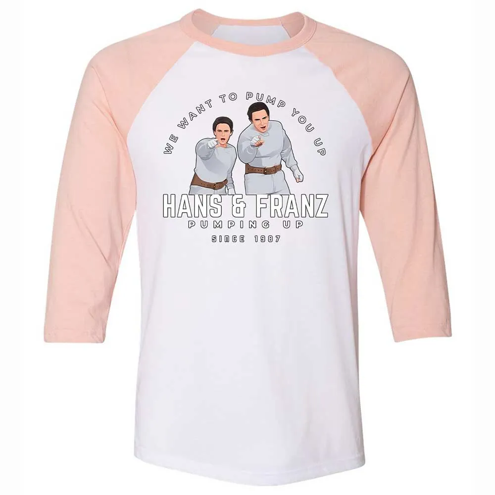 Unisex 3/4 Baseball Tee - UMXP4Y1E - White/Heather Peach - 5