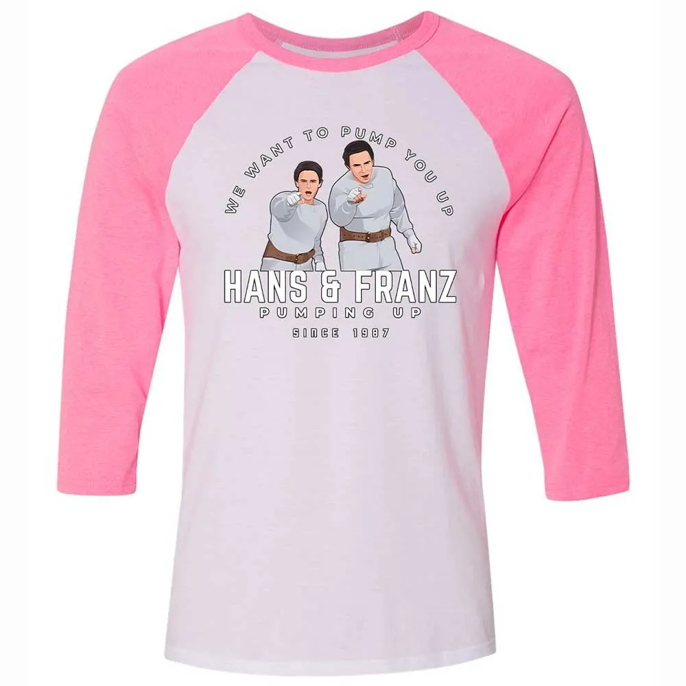 Unisex 3/4 Baseball Tee - UMXP4Y1E - White/Neon Pink - 12