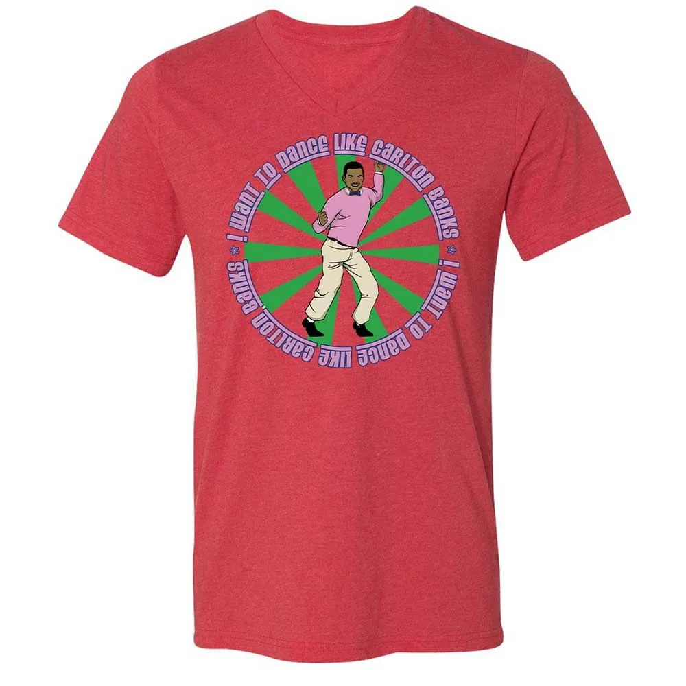 Unisex V-Neck T-Shirt - 6DALRHGL - Heather Red - 6