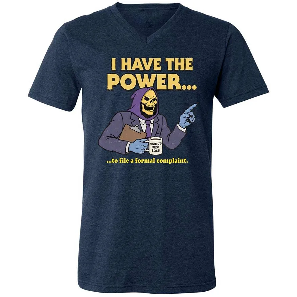 Unisex V-Neck T-Shirt - XZSLJC9S - Heather Navy - 13
