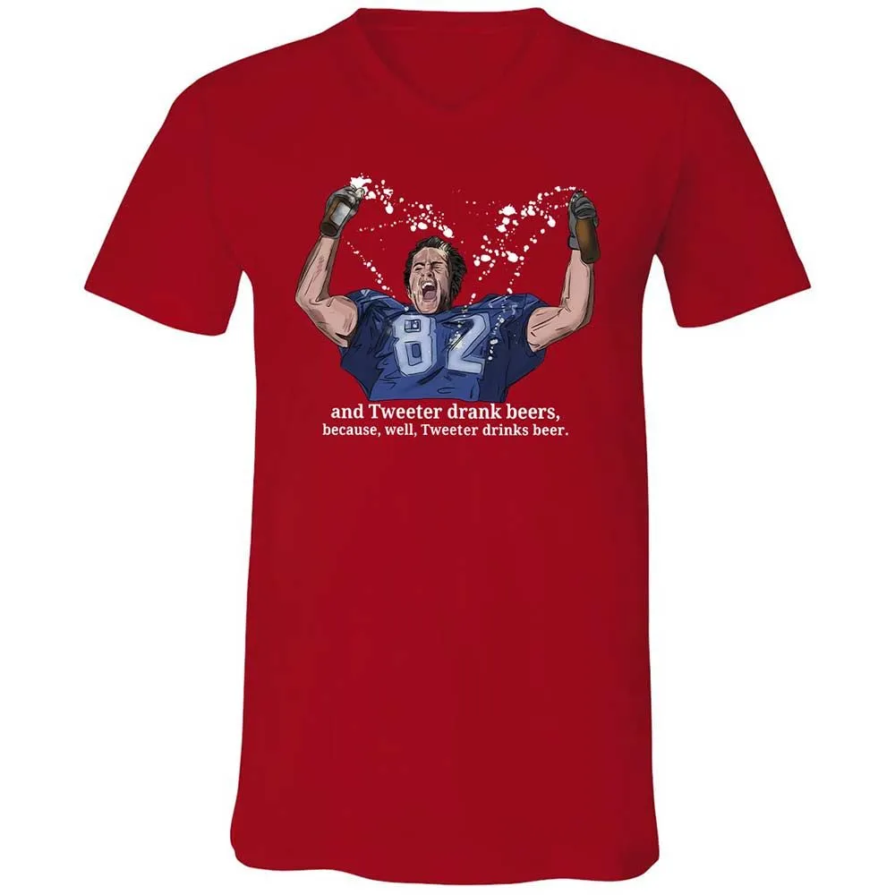 Unisex V-Neck T-Shirt - V3VMS157 - Red - 6
