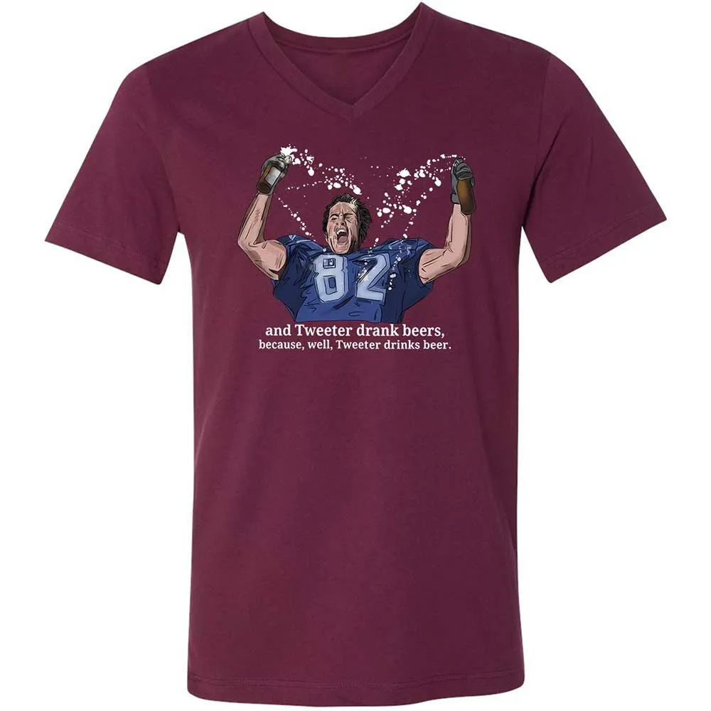 Unisex V-Neck T-Shirt - V3VMS157 - Maroon - 8
