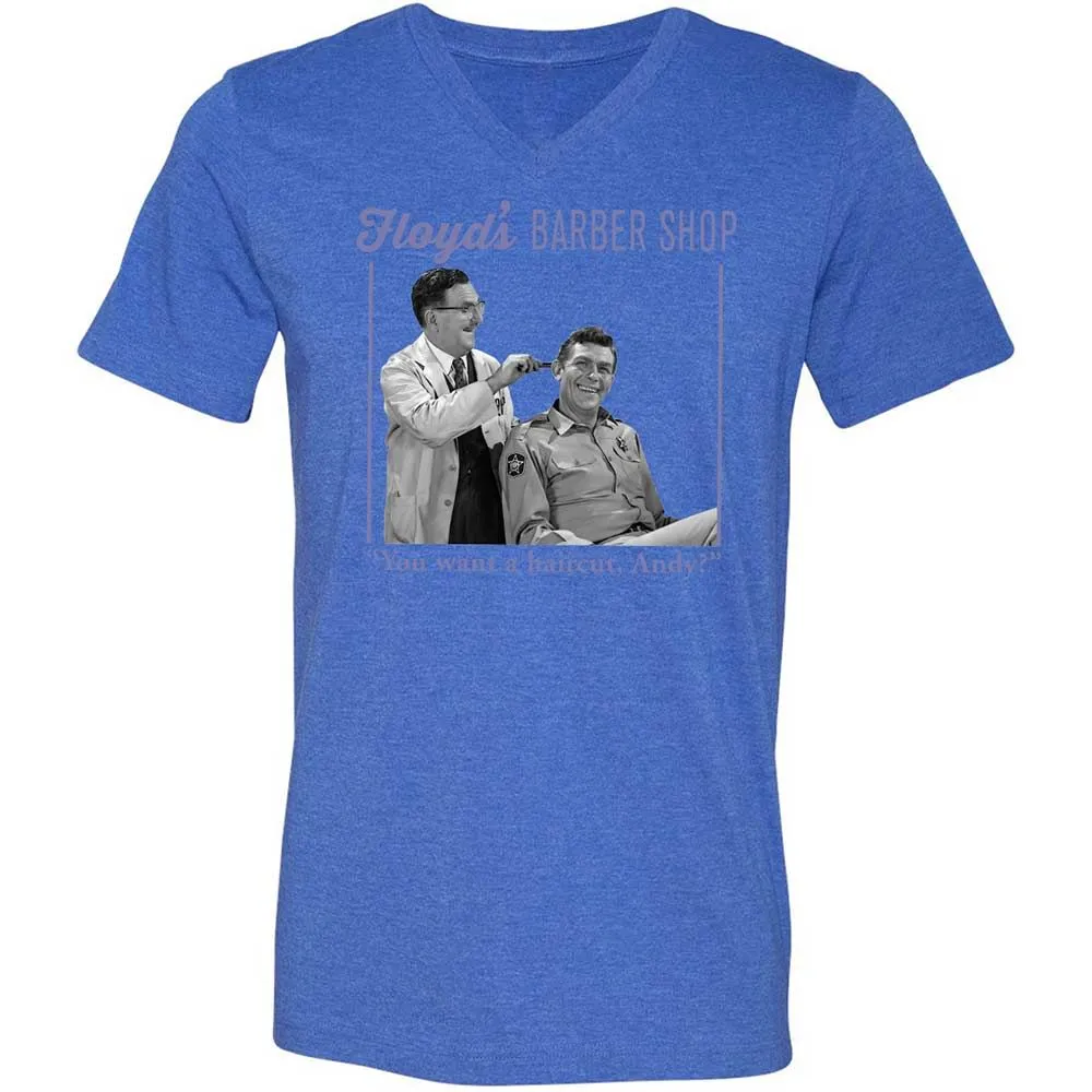 Unisex V-Neck T-Shirt - 7GGXYFWT - Heather True Royal - 4