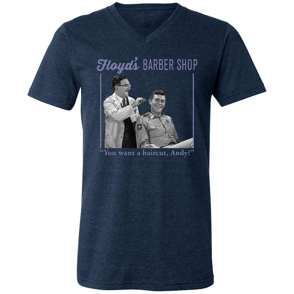 Unisex V-Neck T-Shirt - 7GGXYFWT - Heather Navy - 13