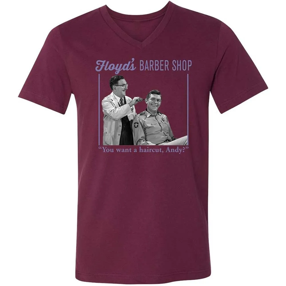 Unisex V-Neck T-Shirt - 7GGXYFWT - Maroon - 14