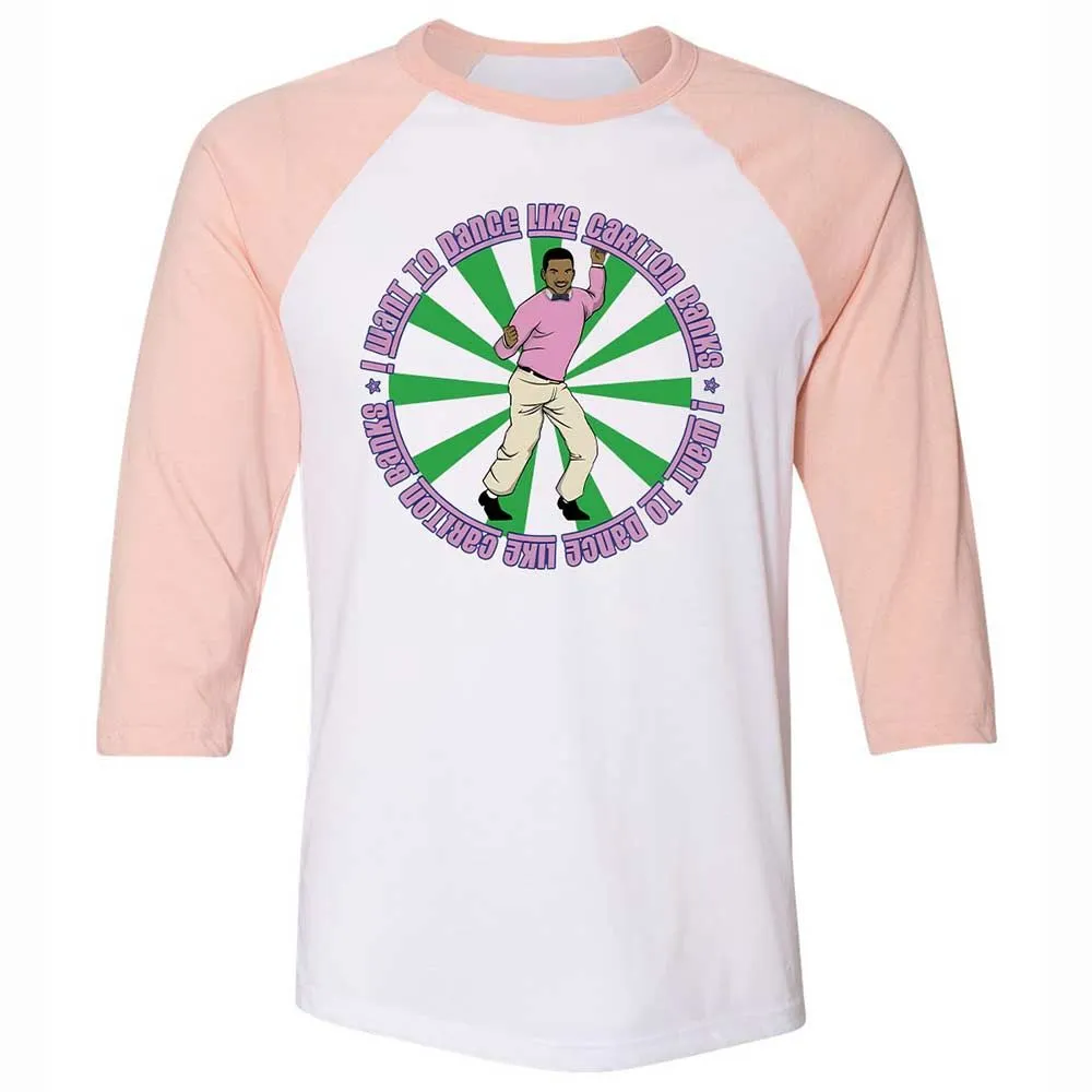 Unisex 3/4 Baseball Tee - QVMM5C3E - White/Heather Peach - 5