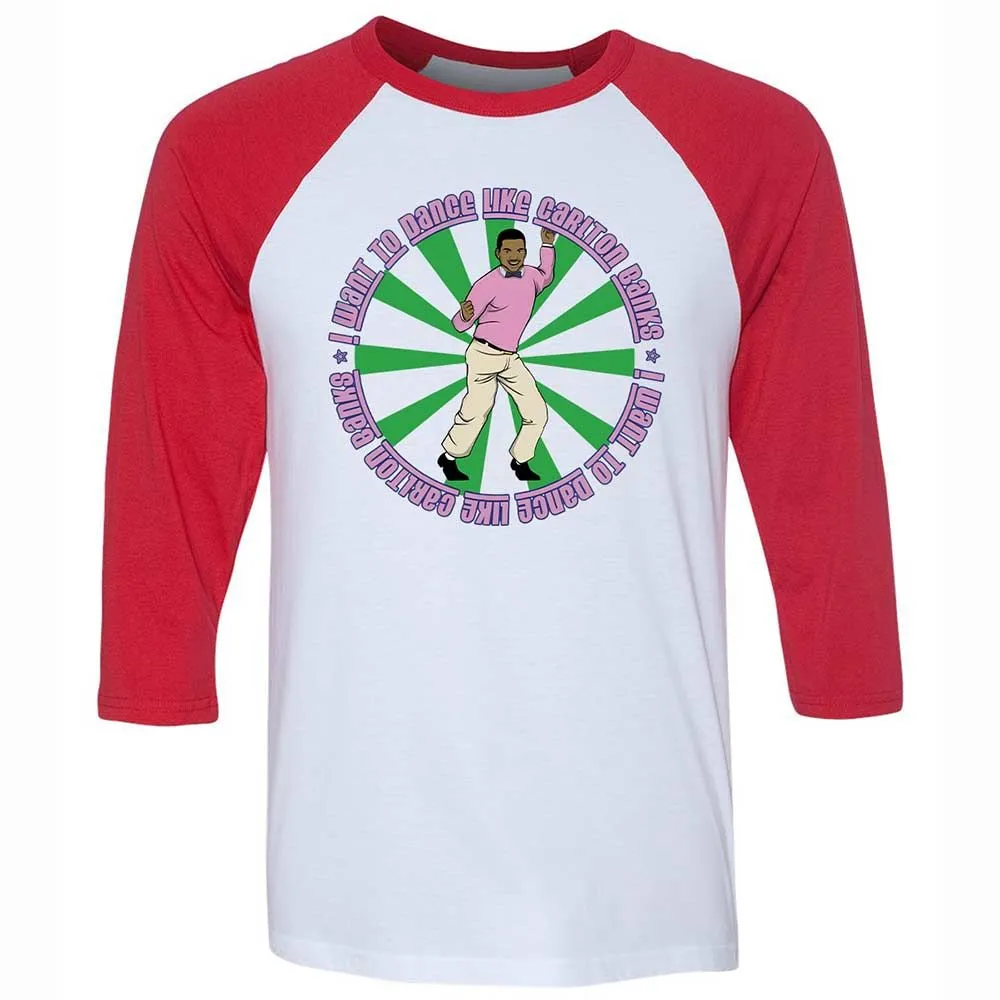 Unisex 3/4 Baseball Tee - QVMM5C3E - White/Red - 9