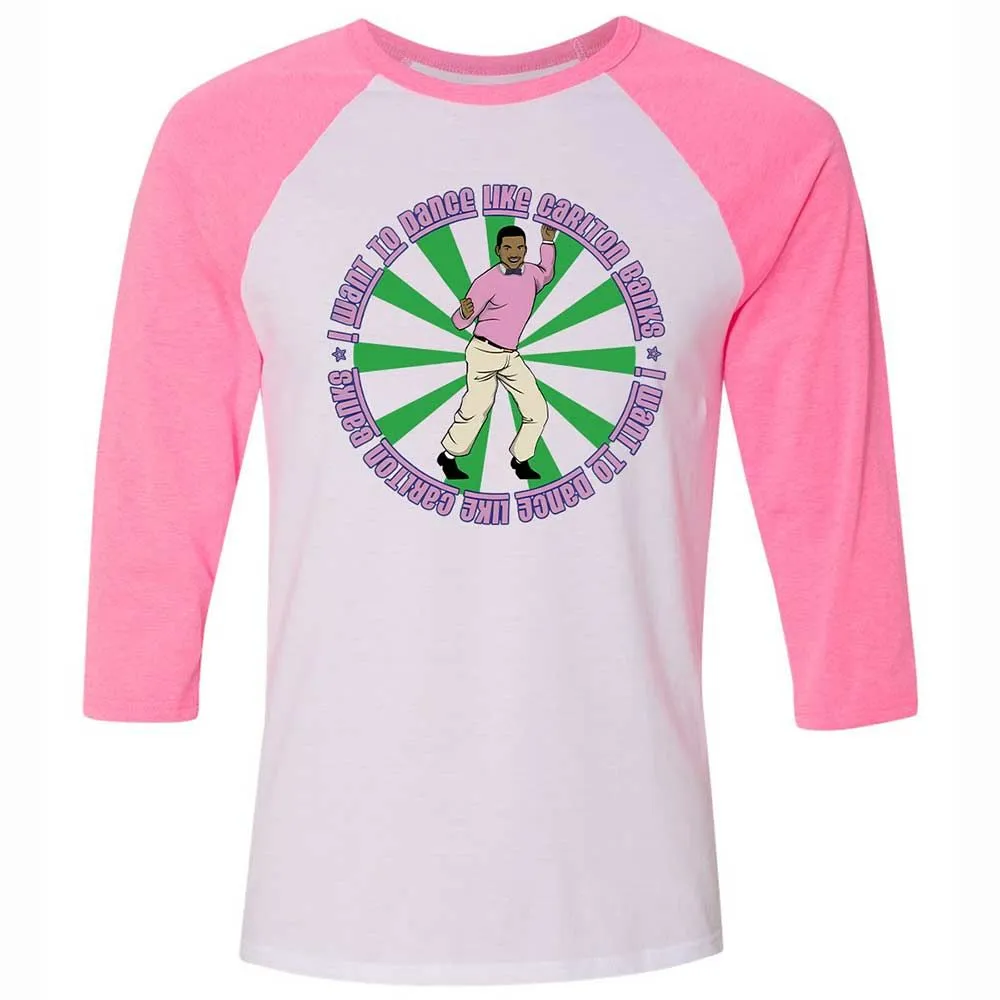 Unisex 3/4 Baseball Tee - QVMM5C3E - White/Neon Pink - 12