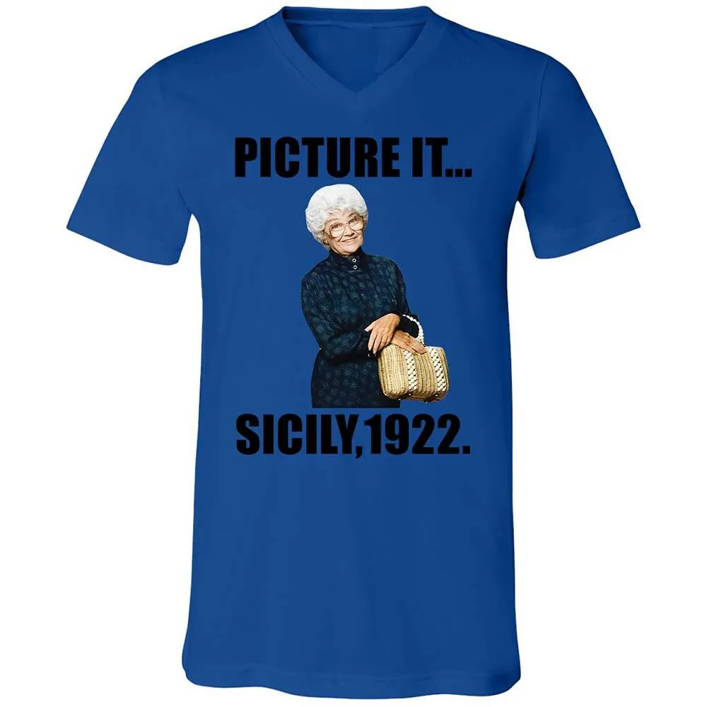 Unisex V-Neck T-Shirt - HHEW922S - True Royal - 3