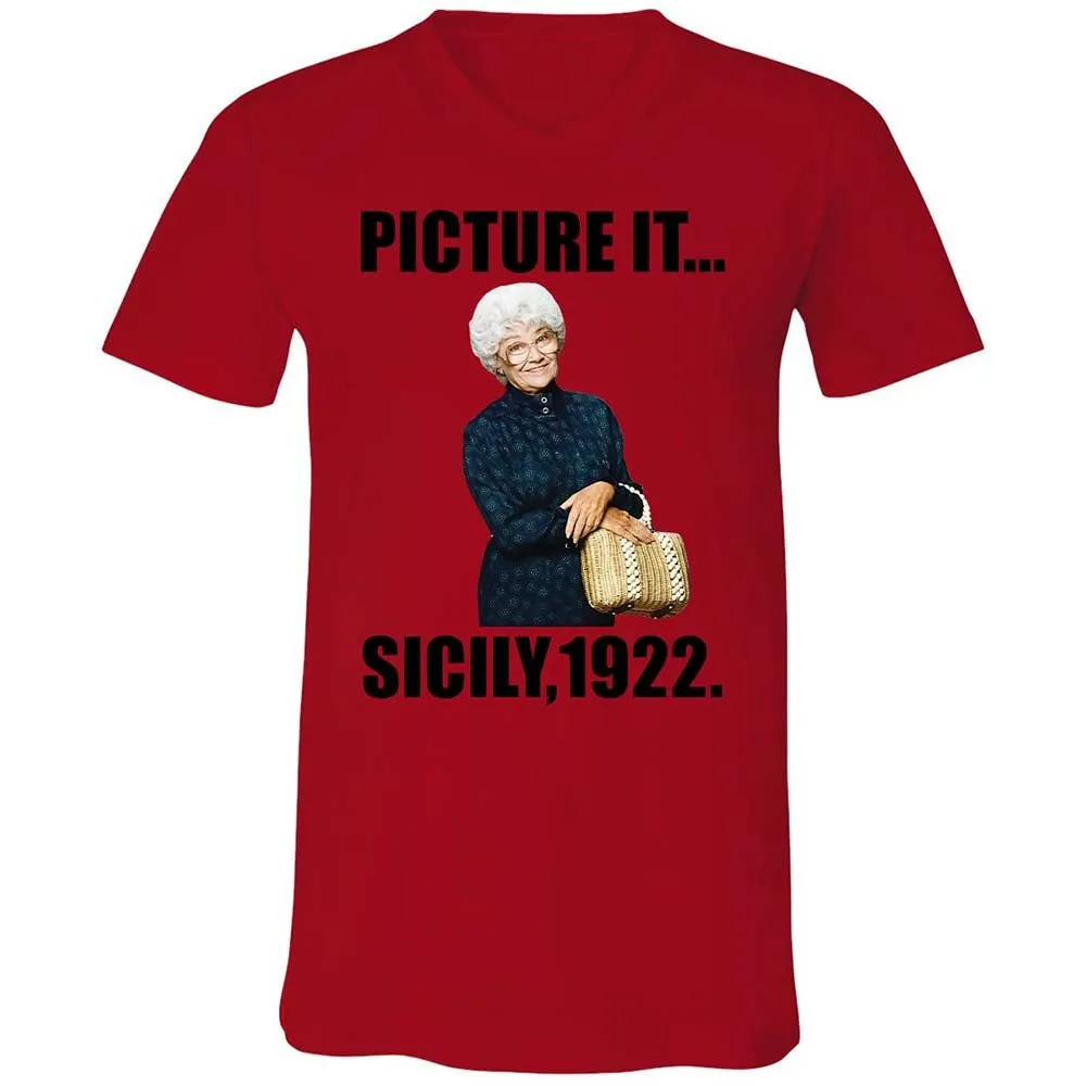 Unisex V-Neck T-Shirt - HHEW922S - Red - 5