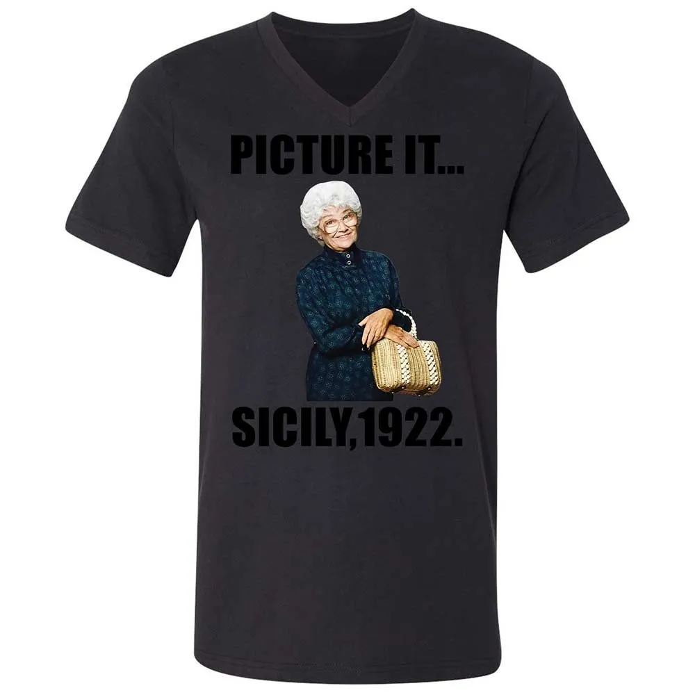 Unisex V-Neck T-Shirt - HHEW922S - Black - 11