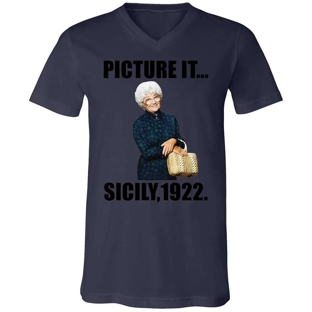 Unisex V-Neck T-Shirt - HHEW922S - Navy - 12